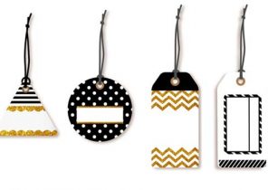 Etiquettes cadeau noel noir et blanc