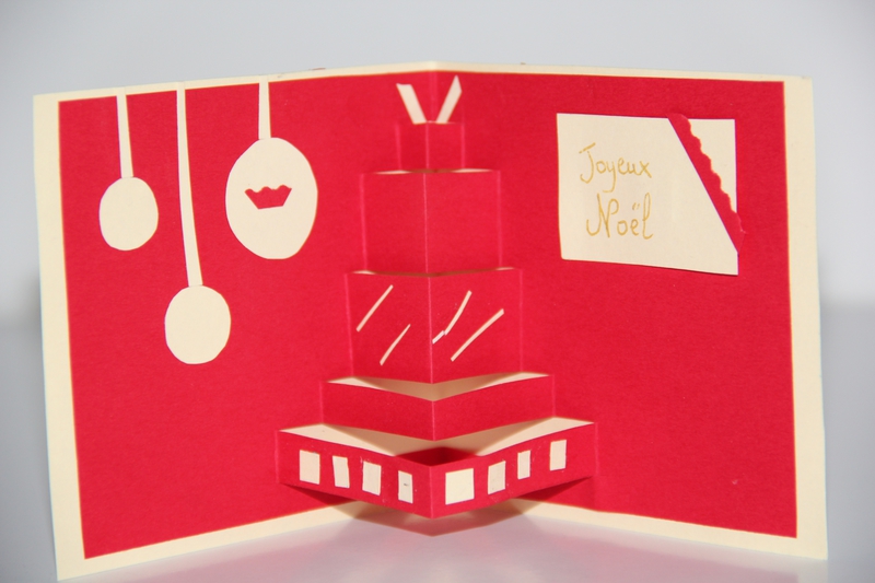 Carte noel pop up cadeau