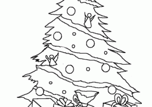 Coloriage de cadeau de noel sapin
