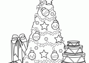 Sapin noel cadeau coloriage