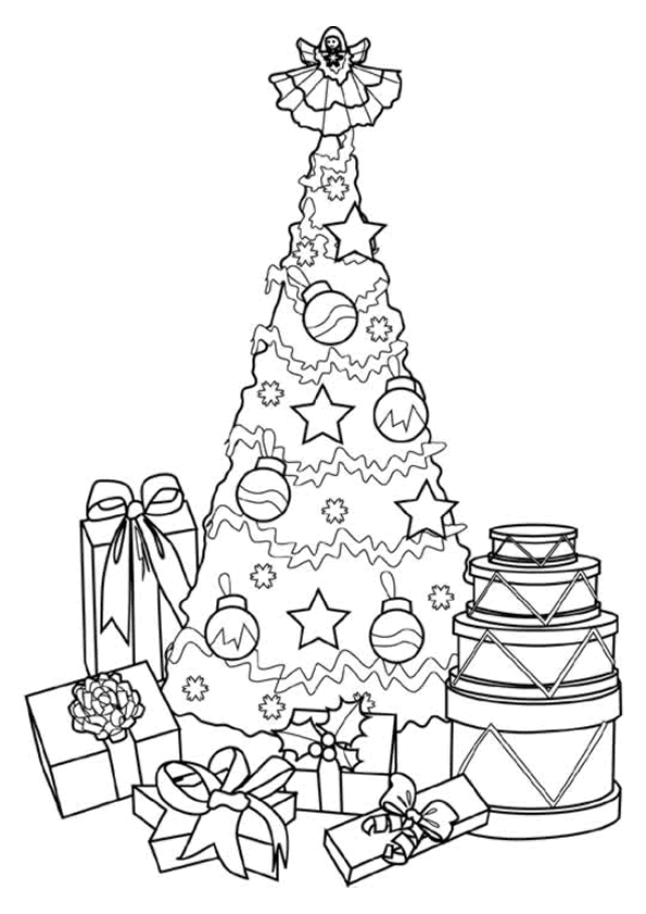 Sapin noel cadeau coloriage