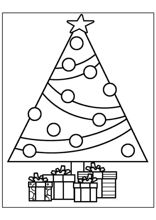 Coloriage cadeau de noel sapin