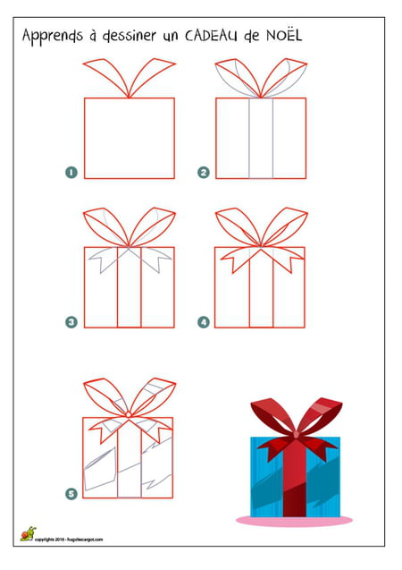 Cadeau de noel facile dessin