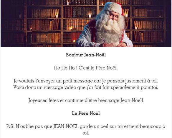 Message de cadeau de noel