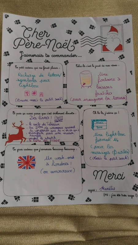 Exemple liste cadeau de noel