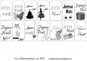 étiquettes cadeau de noel