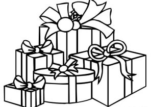 Coloriage cadeau de noel facile