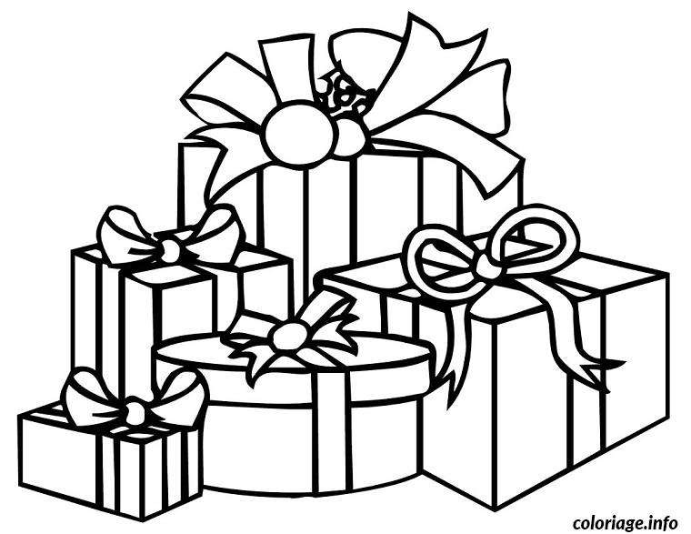 Coloriage cadeau de noel facile