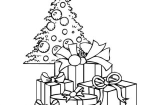 Dessin de noel sapin avec cadeau