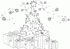 Coloriage noel sapin et cadeau