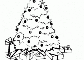 Coloriage sapin de noel avec cadeau