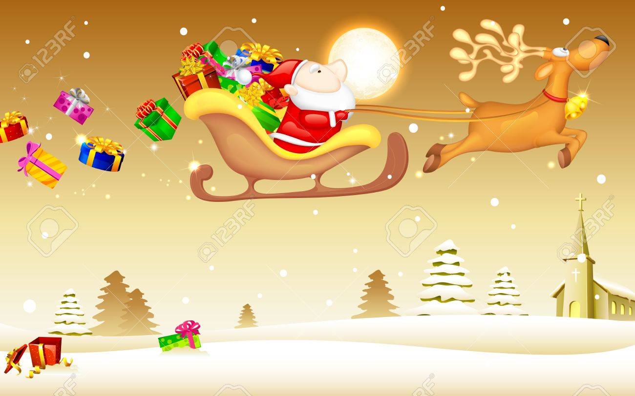 Traineau pere noel cadeau