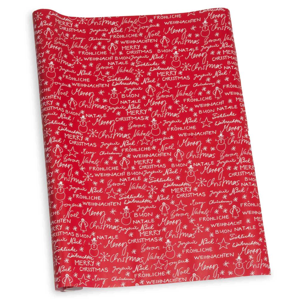 Papier cadeau noel rouge et or