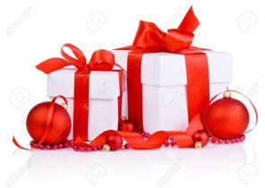 Cadeau de noel fond blanc