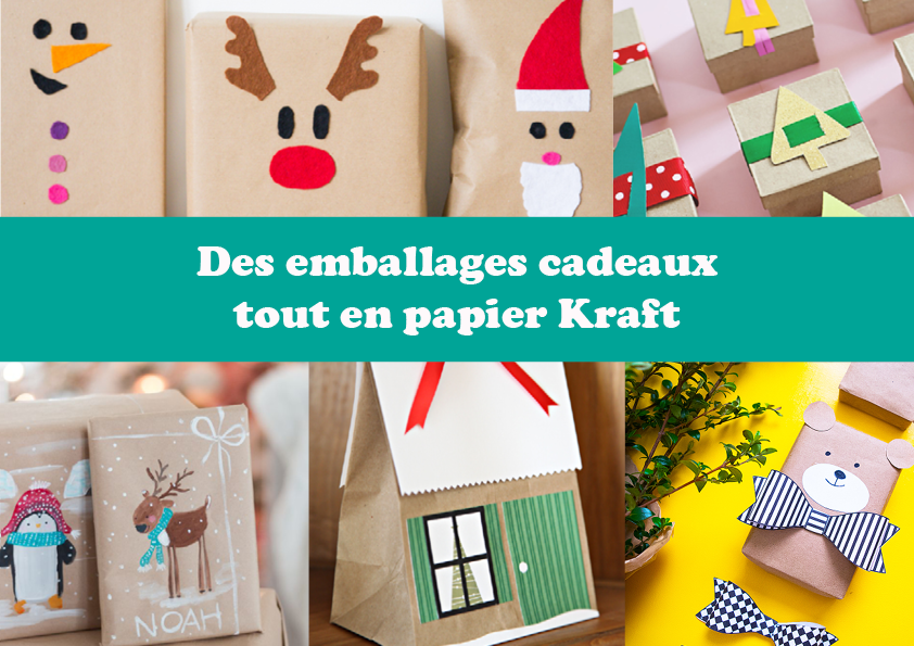 Emballage cadeau noel papier kraft