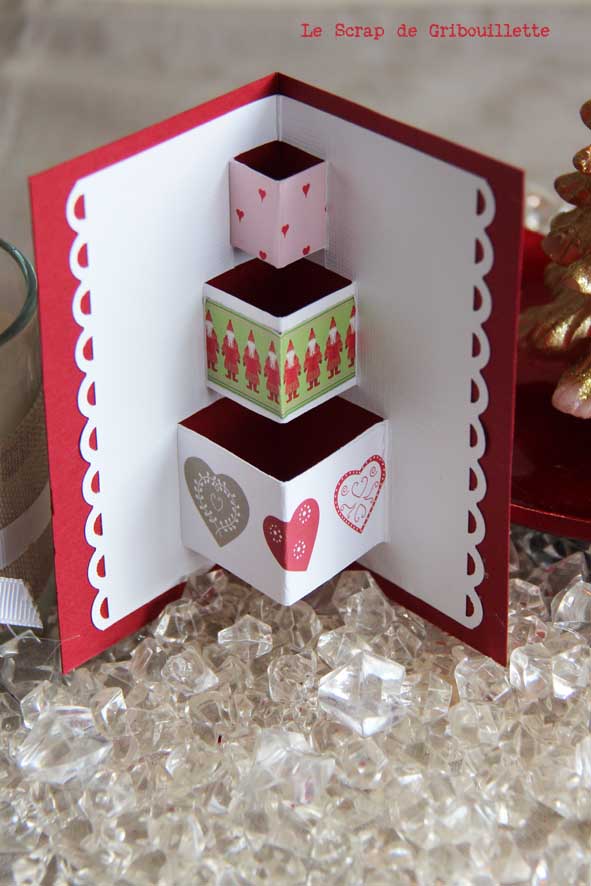 Carte de noel pop up cadeau
