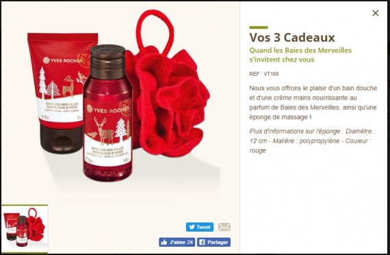 Cadeau surprise noel yves rocher