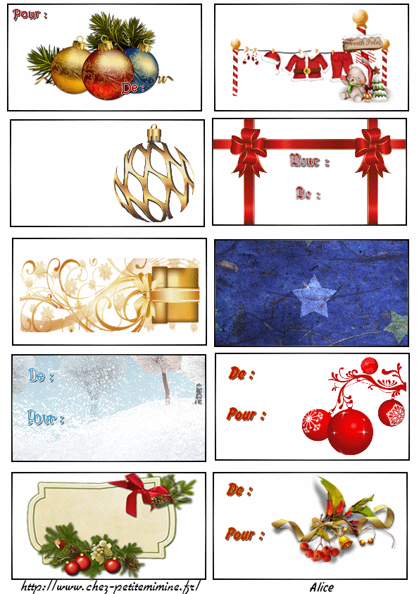 Carte pour un cadeau de noel