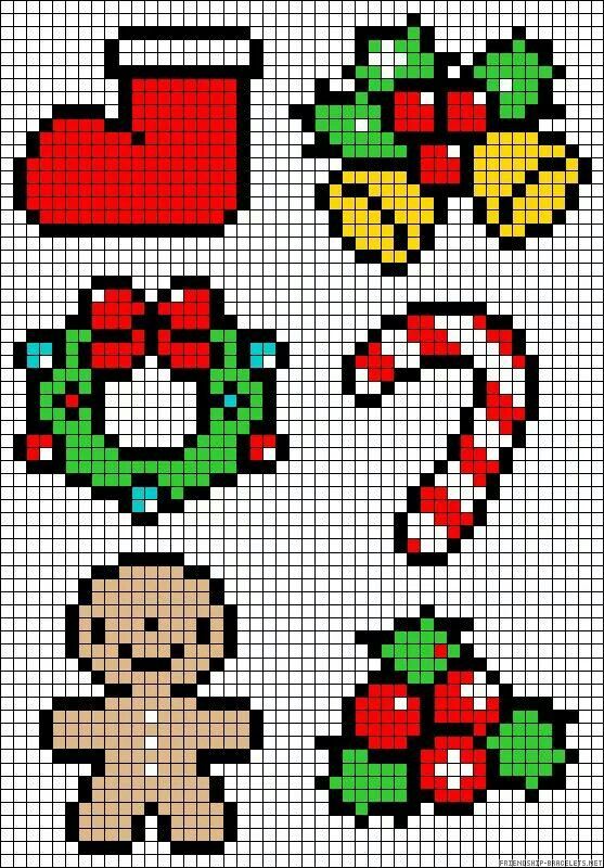 Pixel art de noel cadeau