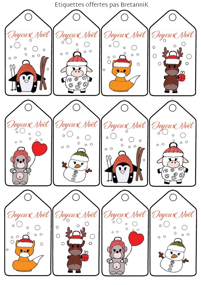 étiquette cadeau noel original