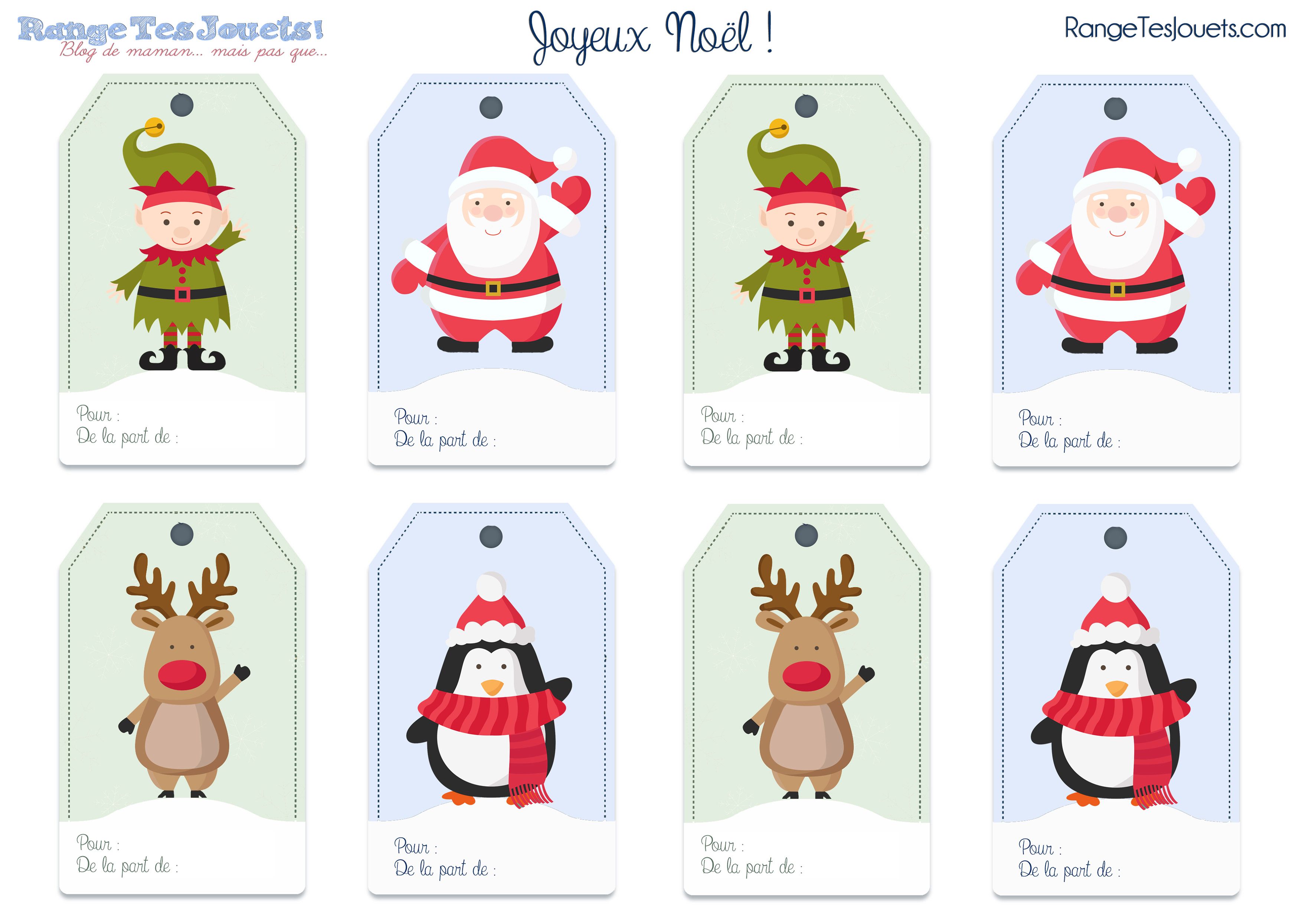 étiquettes pour cadeau noel