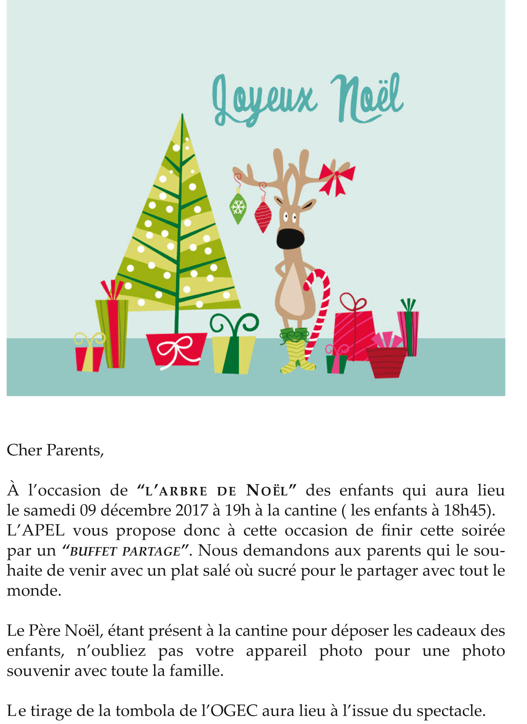 Cadeau noel enfant ecole