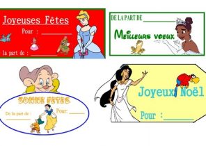 Etiquette cadeau de noel disney a imprimer gratuit