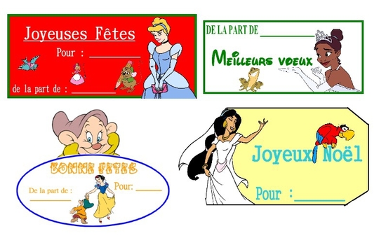 Etiquette cadeau de noel disney a imprimer gratuit