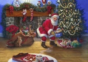 Pere noel sapin cadeau