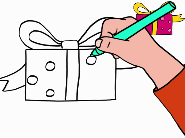 Dessiner un cadeau de noel facile