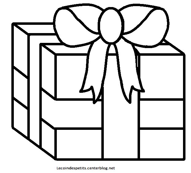 Dessin a colorier cadeau de noel