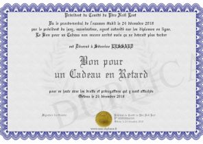 Bon pour un cadeau de noel en retard