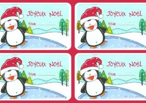 Etiquette cadeau noel a imprimer animaux