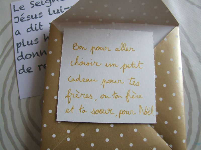 Message pour un cadeau de noel