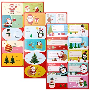 Autocollant cadeau noel