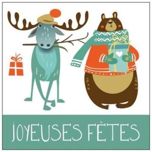 Etiquette autocollante cadeau noel