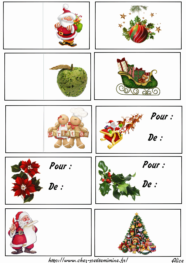 Carte de noel à imprimer pour cadeau