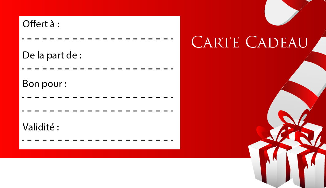 Carte pour cadeau de noel