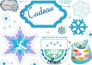 Etiquette pour cadeau de noel reine des neige