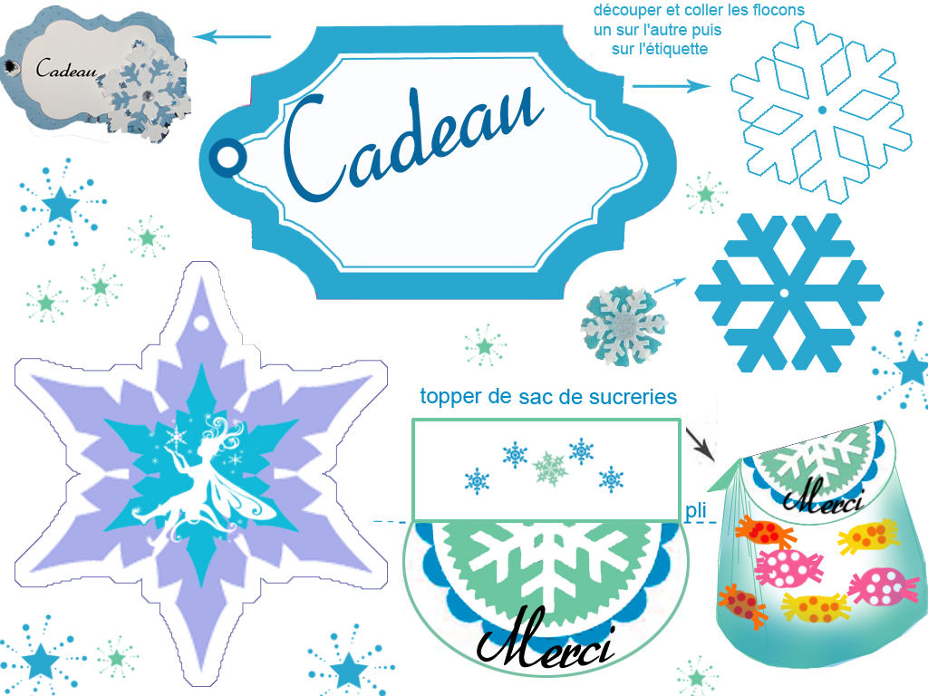 Etiquette pour cadeau de noel reine des neige