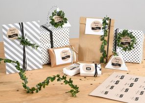 Etiquette cadeau noel nature