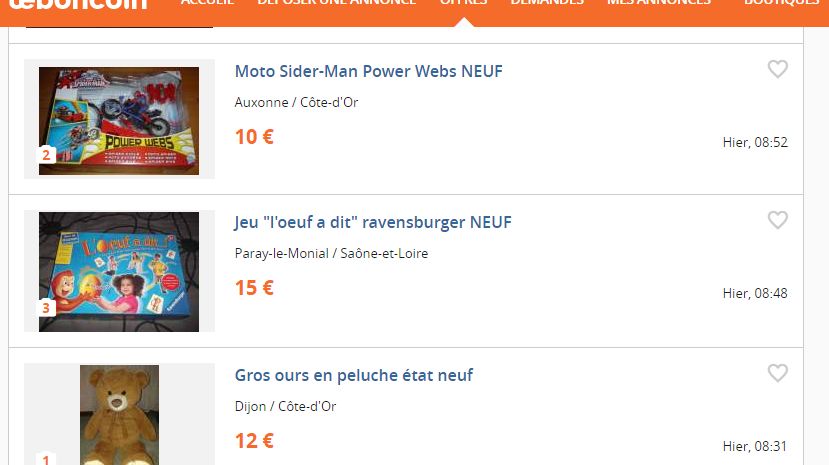Site de revente cadeau de noel 2016