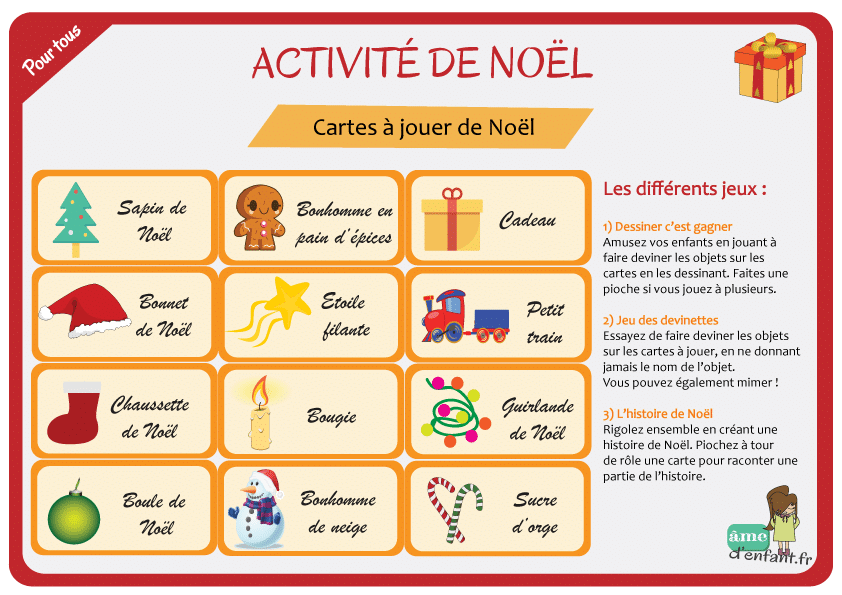 Carte nom cadeau noel