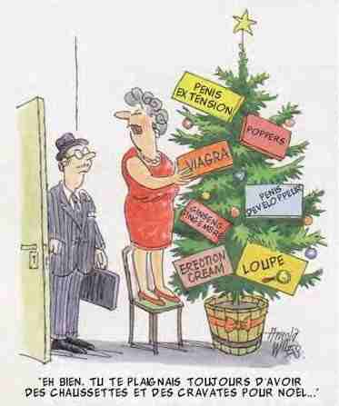 Dessin humoristique cadeau noel