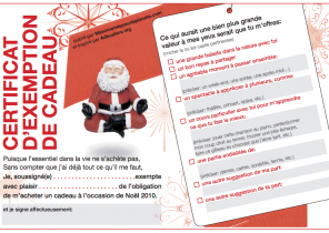 Ne pas faire de cadeau de noel