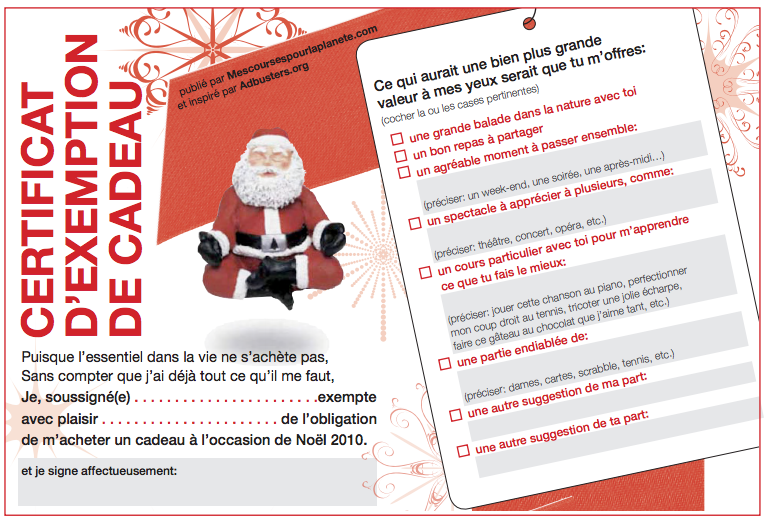 Ne pas faire de cadeau de noel