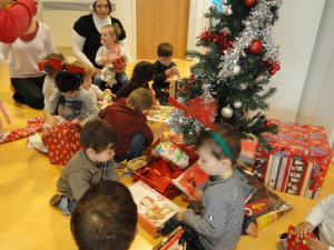 Ouverture de cadeau de noel
