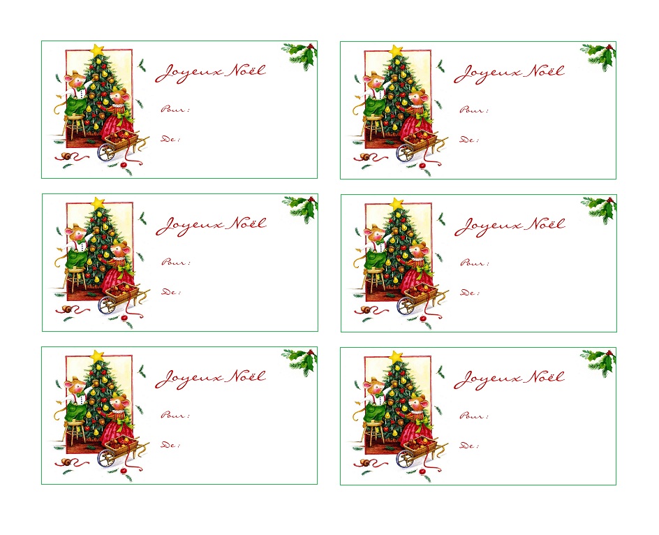 Etiquettes cadeau noel a imprimer