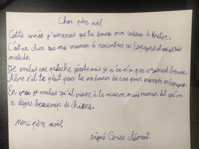 Lettre de remerciement pour cadeau de noel