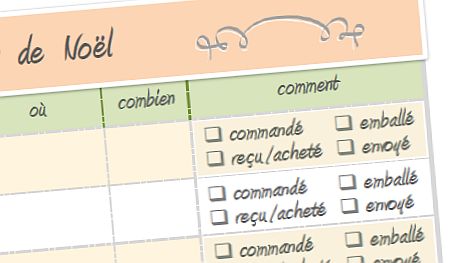 Faire une liste de cadeau de noel